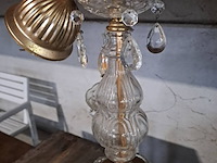 Lot 126 - klassieke kroonluchter in glas en messing/bronskleurig - afbeelding 3 van  4