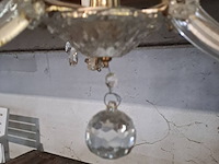 Lot 126 - klassieke kroonluchter in glas en messing/bronskleurig - afbeelding 4 van  4