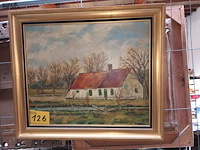 Lot 126 - schilderij hoeve - afbeelding 1 van  3