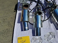 Lot 126 - vintage hanglamp met 3 lichtpunten, chromen cilinders en geo - afbeelding 2 van  3