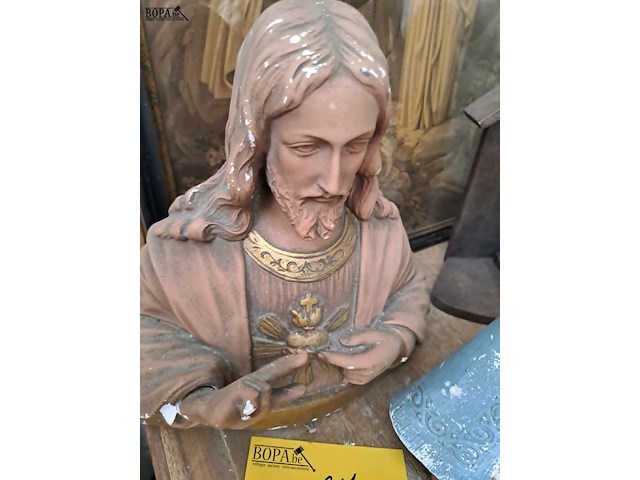 Lot 127 - antieke christusbuste balestre depose 5018 en mariabeeld - afbeelding 2 van  4