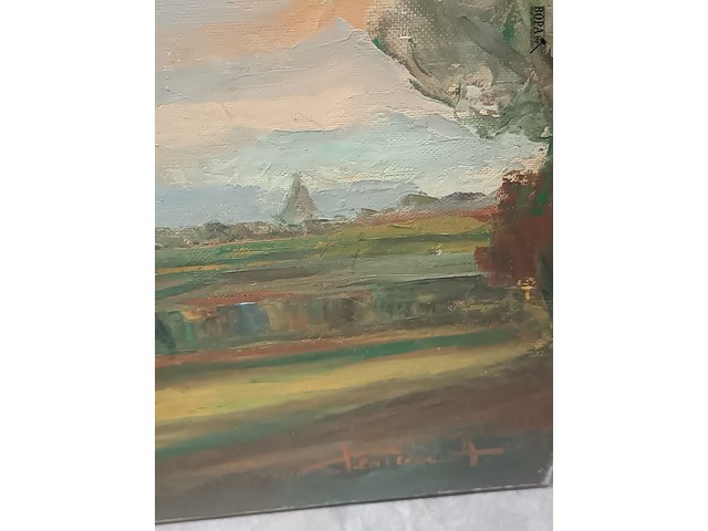 Lot 127 - schilderij landelijke woning - afbeelding 3 van  4