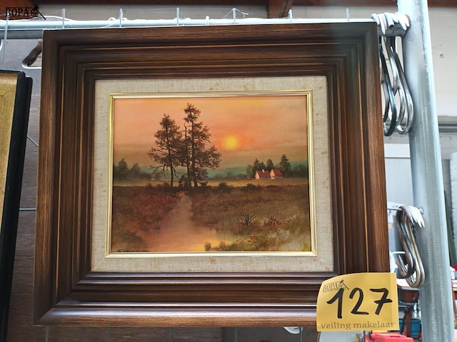 Lot 127 - schilderij zonsopgang - afbeelding 1 van  3