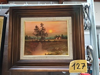 Lot 127 - schilderij zonsopgang - afbeelding 1 van  3