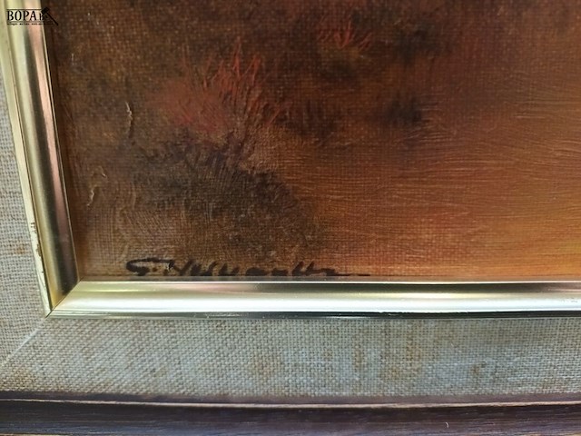 Lot 127 - schilderij zonsopgang - afbeelding 3 van  3