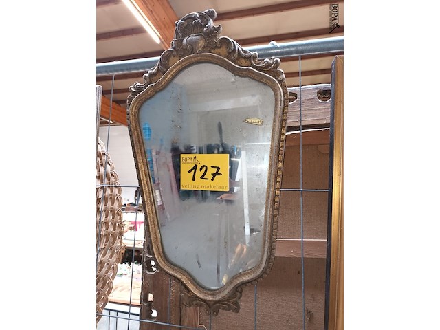 Lot 127 - vergulde spiegel deknudt - afbeelding 1 van  3