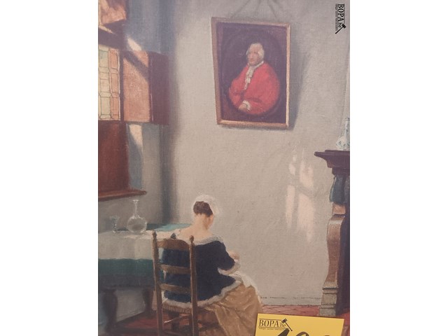 Lot 128 - kader vrouw aan de haard - afbeelding 2 van  3