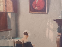 Lot 128 - kader vrouw aan de haard - afbeelding 2 van  3