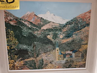 Lot 128 - schilderij berglandschap - afbeelding 2 van  3