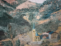 Lot 128 - schilderij berglandschap - afbeelding 3 van  3