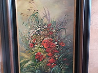 Lot 128 - schilderij klaprozen - afbeelding 1 van  4