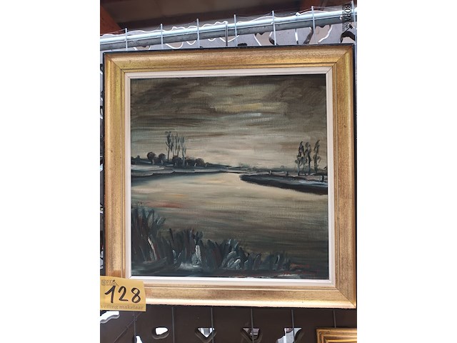 Lot 128 - schilderij rivier - afbeelding 1 van  3