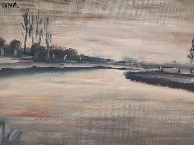 Lot 128 - schilderij rivier - afbeelding 2 van  3
