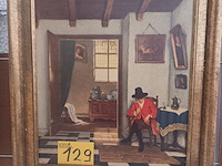 Lot 129 - kader man met pijp - afbeelding 1 van  3