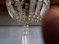 Lot 129 - vintage kroonluchter messing met kristallen pegels - 'zakluc - afbeelding 3 van  3