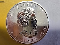 Lot 13 - canada maple zilveren munten (2022) (2 stuks) - afbeelding 2 van  4