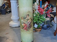 Lot 13 - frans beschilderde metalen zuil in groene tint - eind 19e e