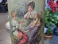 Lot 13 - frans beschilderde metalen zuil in groene tint - eind 19e e - afbeelding 3 van  4