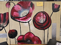 Lot 13 - grote mooie 3 luik met bloemen - afbeelding 1 van  4