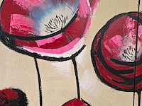 Lot 13 - grote mooie 3 luik met bloemen - afbeelding 3 van  4