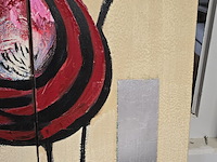 Lot 13 - grote mooie 3 luik met bloemen - afbeelding 4 van  4