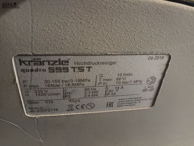 Lot 13 - hogedrukreiniger kränzle - afbeelding 5 van  5
