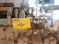 Lot 130 - glazen luster met kristallen - afbeelding 1 van  3
