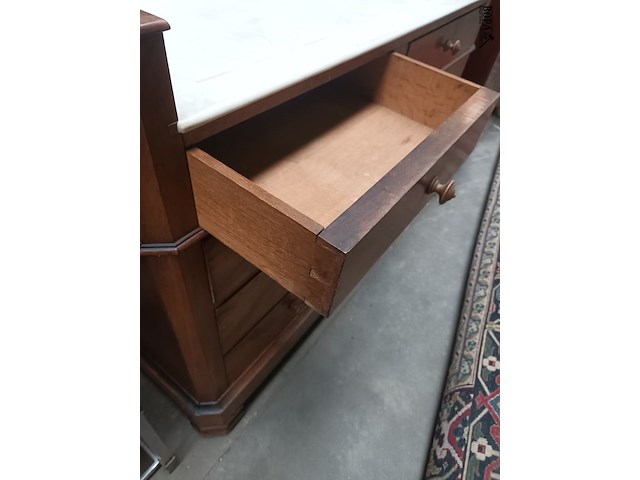 Lot 130 - ladekast met marmer en spiegel - afbeelding 4 van  6