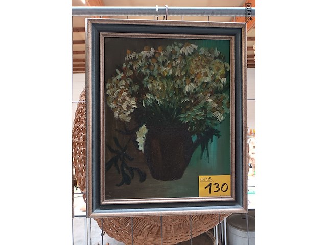 Lot 130 - schilderij bloemen - afbeelding 1 van  4