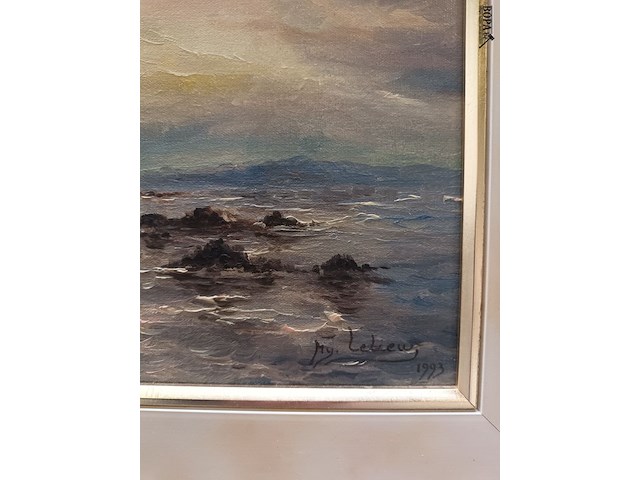 Lot 130 - schilderij zeezicht - afbeelding 2 van  2