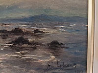 Lot 130 - schilderij zeezicht - afbeelding 2 van  2