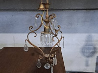 Lot 130 - vintage kroonluchter met kristallen pendeloques - afbeelding 1 van  3