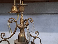 Lot 130 - vintage kroonluchter met kristallen pendeloques - afbeelding 2 van  3
