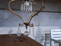 Lot 130 - vintage kroonluchter met kristallen pendeloques - afbeelding 3 van  3