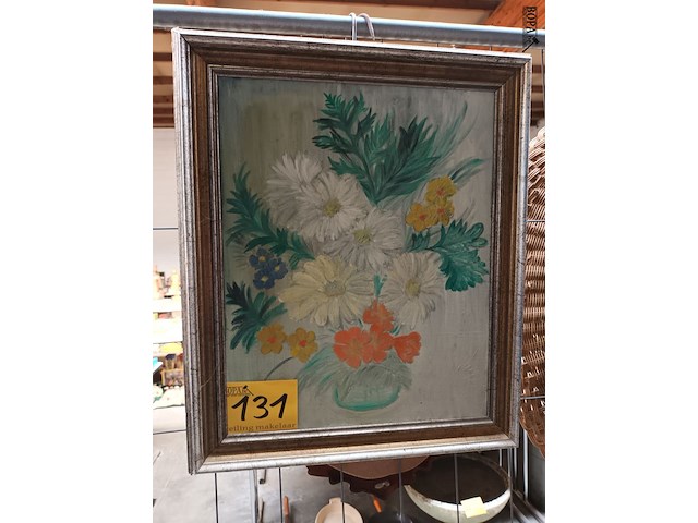 Lot 131 - schilderij bloemen - afbeelding 1 van  3