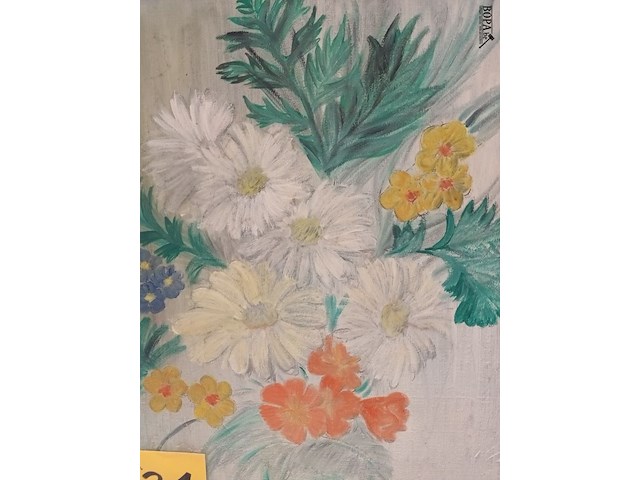 Lot 131 - schilderij bloemen - afbeelding 2 van  3