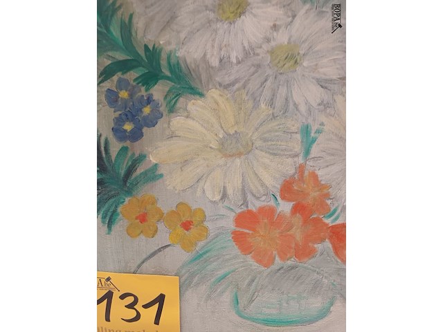 Lot 131 - schilderij bloemen - afbeelding 3 van  3