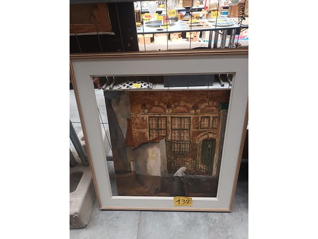 Lot 132 - schilderij stadszicht - afbeelding 1 van  4