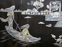 Lot 133 - aziatisch gelakt paneel - afbeelding 2 van  3