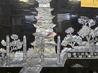 Lot 133 - aziatisch gelakt paneel - afbeelding 3 van  3