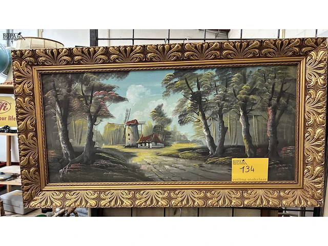 Lot 134 - landschapsschilderij - afbeelding 1 van  3