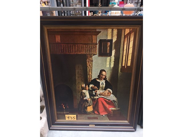 Lot 135 - kader met reproductie - afbeelding 1 van  3