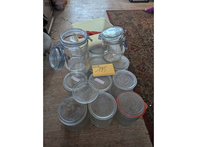 Lot 135 - lot glaswerk weckpotten + rubber nieuw - afbeelding 4 van  4