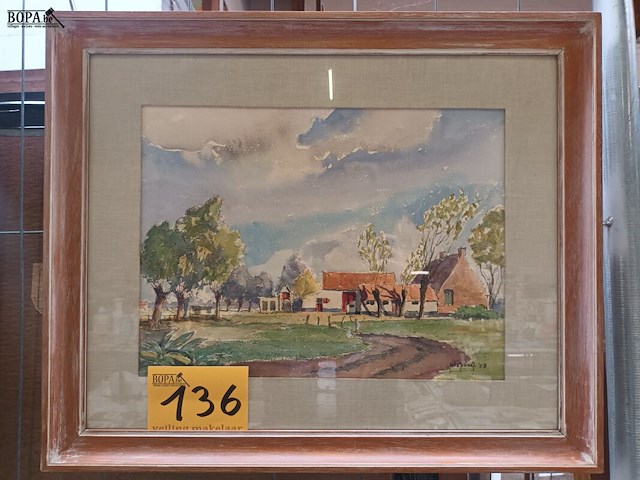 Lot 136 - kader met landschap - afbeelding 1 van  3
