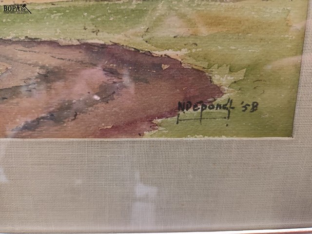 Lot 136 - kader met landschap - afbeelding 2 van  3