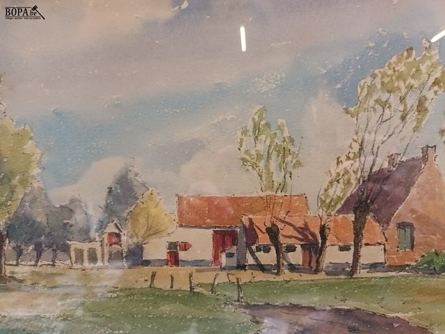 Lot 136 - kader met landschap - afbeelding 3 van  3