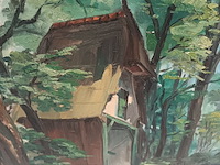 Lot 136 - schilderij huis en bos - afbeelding 2 van  4