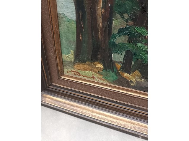 Lot 136 - schilderij huis en bos - afbeelding 3 van  4