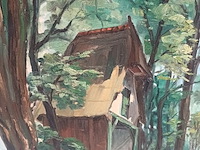Lot 136 - schilderij huis en bos - afbeelding 4 van  4
