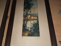 Lot 137 - etsen in kader. 2 stuks - afbeelding 5 van  6